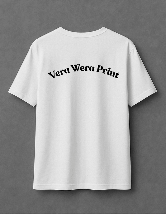 Vera Wera Print Logolu Unisex T-Shirt - Marka Tasarım Pamuklu Basic Tişört - Vera Wear Print