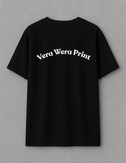 Vera Wera Print Logolu Unisex T-Shirt - Marka Tasarım Pamuklu Basic Tişört