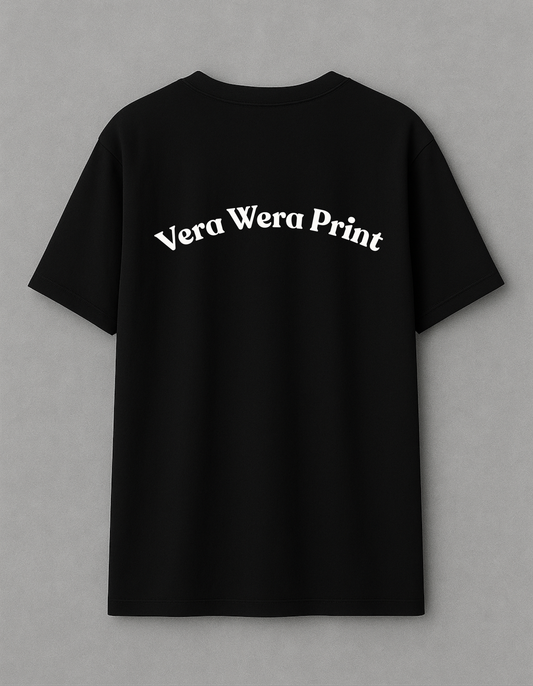Vera Wera Print Logolu Unisex T-Shirt - Marka Tasarım Pamuklu Basic Tişört