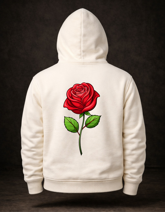 Red Rose - Minimalist Kırmızı Gül Regular Hoodie