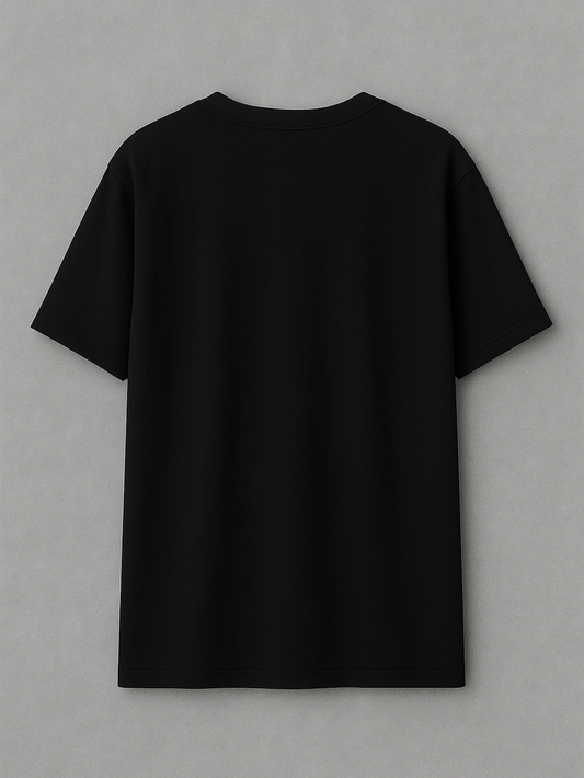 Siyah Papatya Buketi Baskılı T-Shirt - Minimalist Çiçek Tasarımlı Pamuklu Tişört