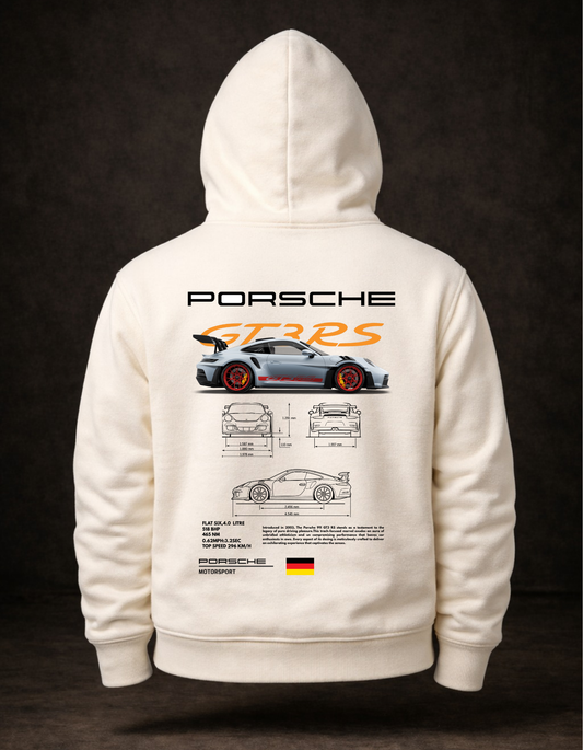 Porsche GT3 RS Motorsport Serisi: Teknik Detay Baskılı Premium Hoodie