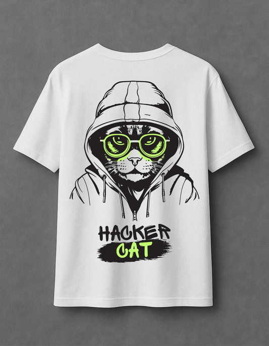 Hacker Cat Graffiti Unisex T-Shirt - Funny Programmer & Cyber Security Tee - Vera Wear Print