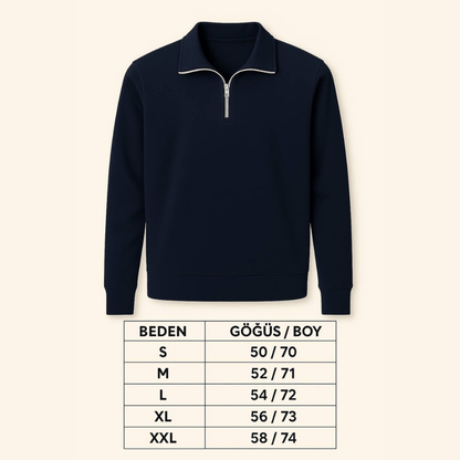 Kompakt Penye Yarım Fermuarlı Sweatshirt - Vera Wear Print