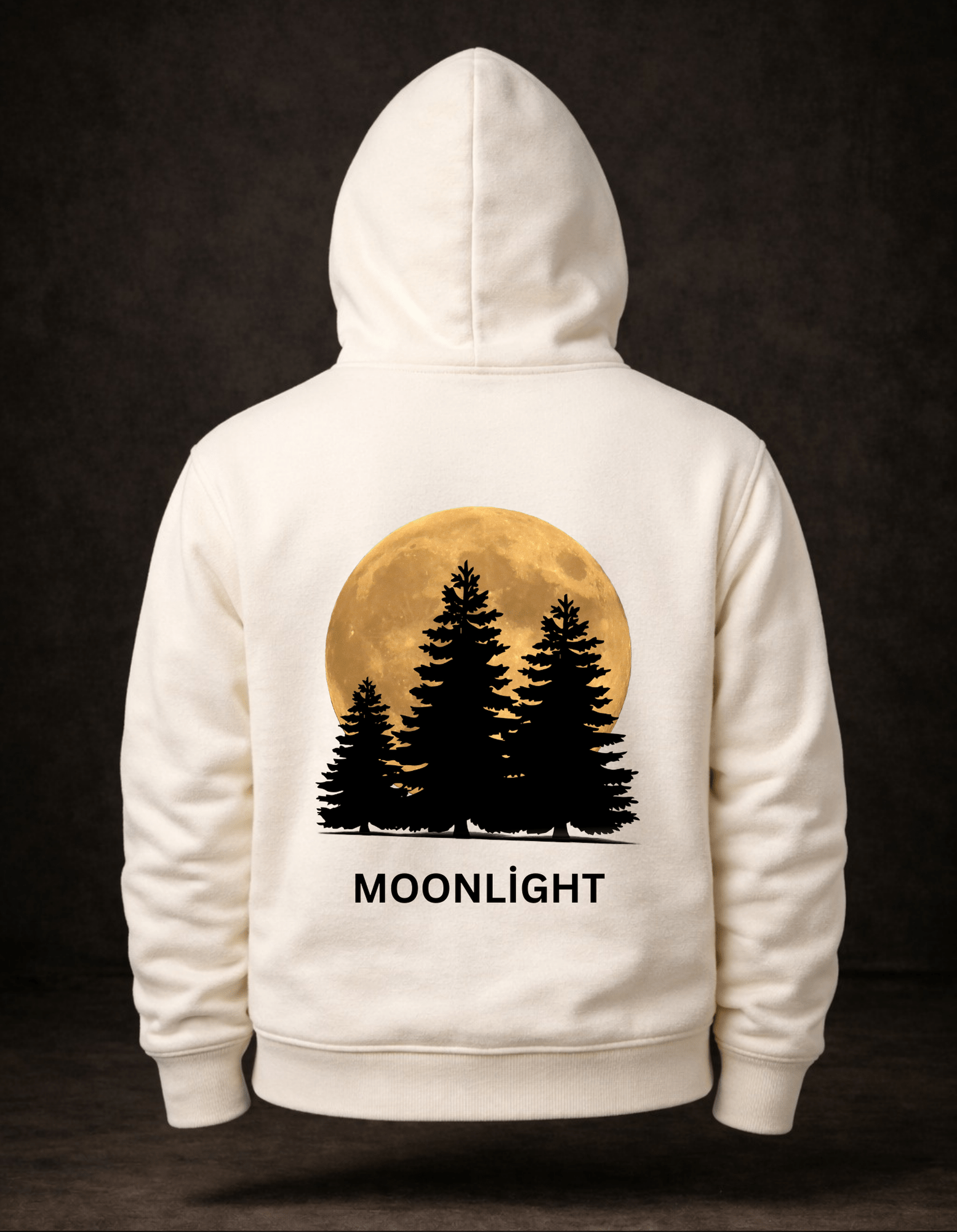 "Moonlight" Dolunay ve Çam Ormanı Baskılı Hoodie - Vera Wear Print